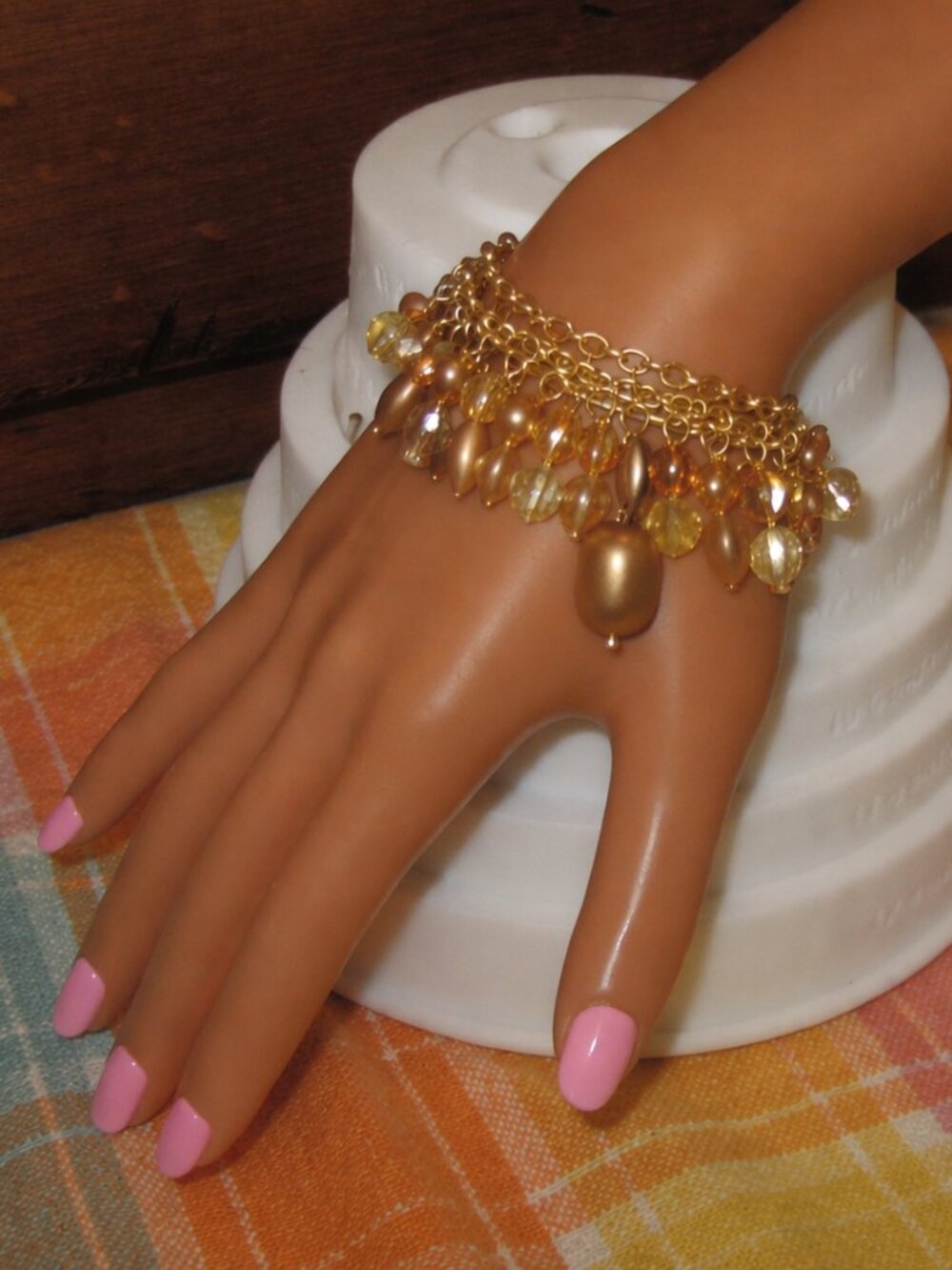 Premier Designs Gold Tone Beaded Bracelet